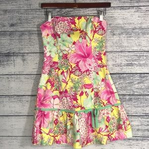 NWT-TIBI-Strapless Floral Dress